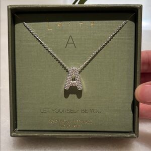 Leith Pave CZ Initial Necklace Letter